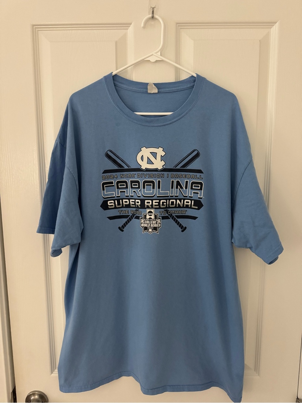 North Carolina Tarheels Carolina Super Regional Light Blue Baseball T- Shirt